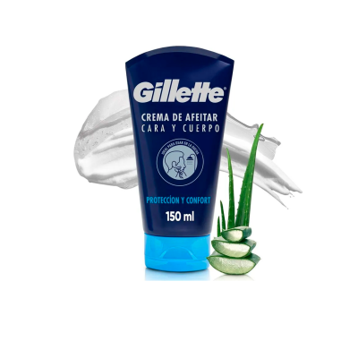 Crema de Afeitar Gillette Cara y Cuerpo Con Aloe Vera 150 ml