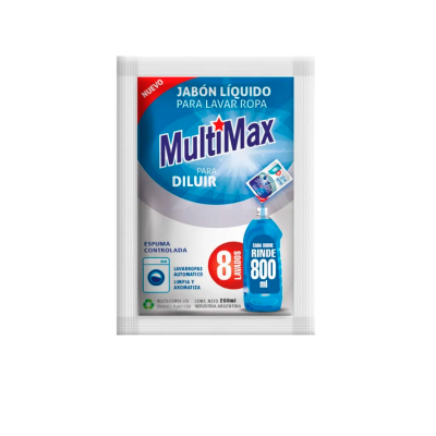 Jabón Líquido Multimax Rinde 8 lavados 200 Ml