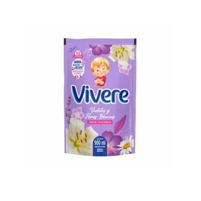Suavizante Para Ropa Vivere Violetas y Flores Blancas 900 ml