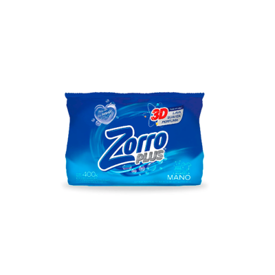 Jabón en Polvo Zorro Lavado a Mano 400 gr