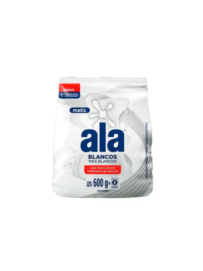 Jabón en polvo Ala Matic Blancos Más blancos 600 gr