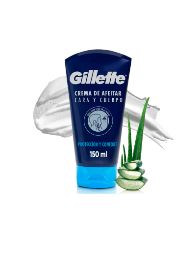 Crema de Afeitar Gillette Cara y Cuerpo Con Aloe Vera 150 ml
