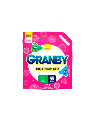 Jabón En Polvo Granby Matic Rosas Bicarbonato 3 kg