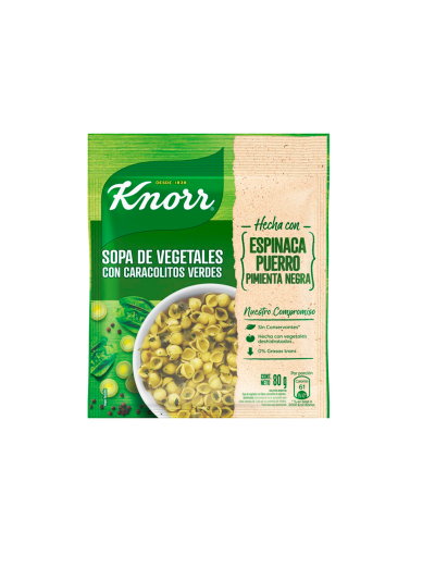 Sopa de Vegetales Knorr Caracolitos Verdes 80 gr