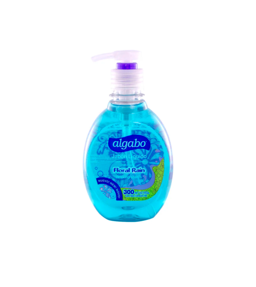 Jabón Liquido Algabo C/Valv Floral Rain 300 ml