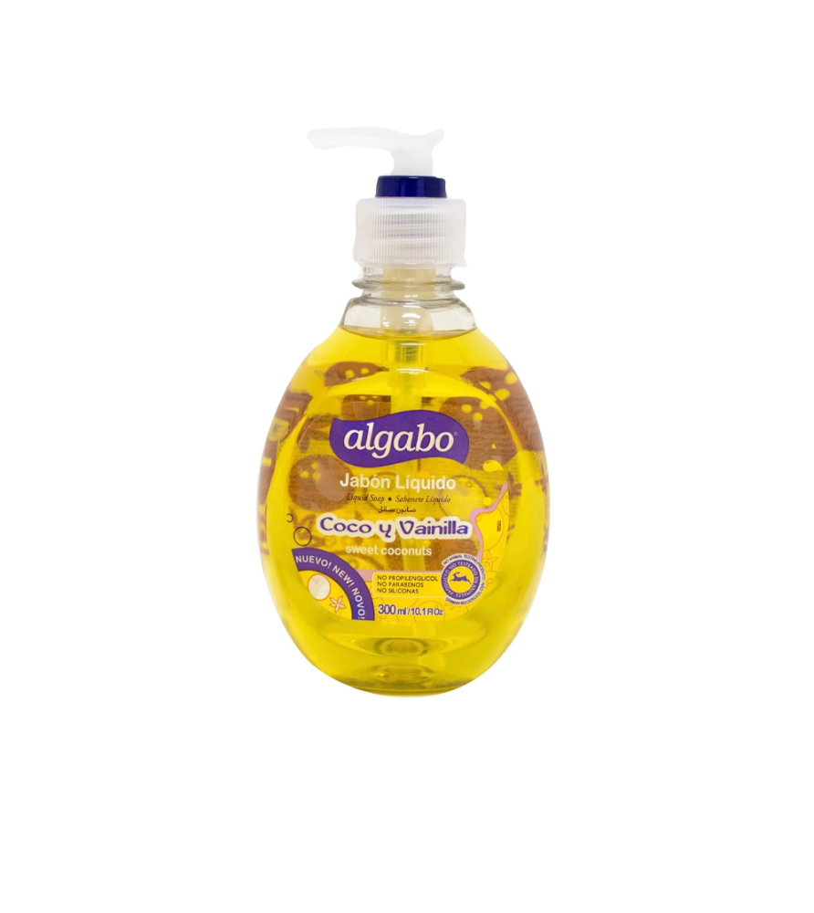 Jabón Liquido Algabo C/Valv Coco Y Vainilla 300 ml