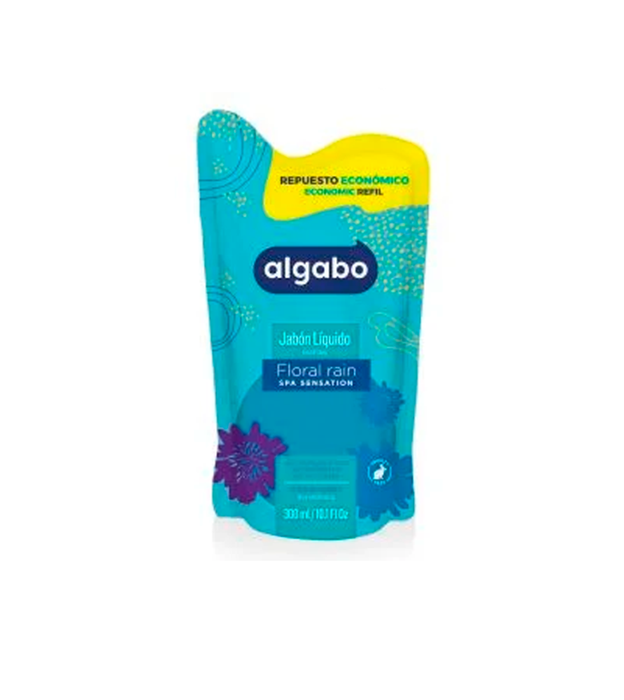 Jabón Liquido Algabo Floral Rain Doypack 300 ml