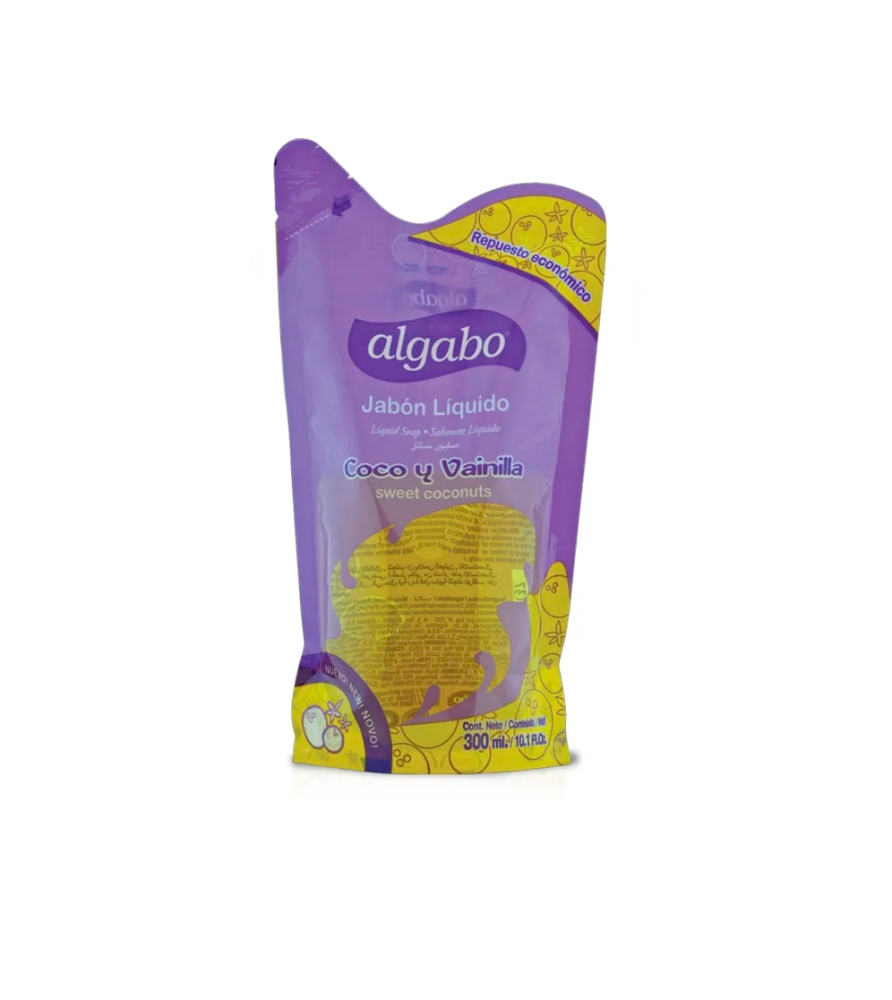 Jabón Liquido Algabo Coco y Vainilla Doypack 300 ml