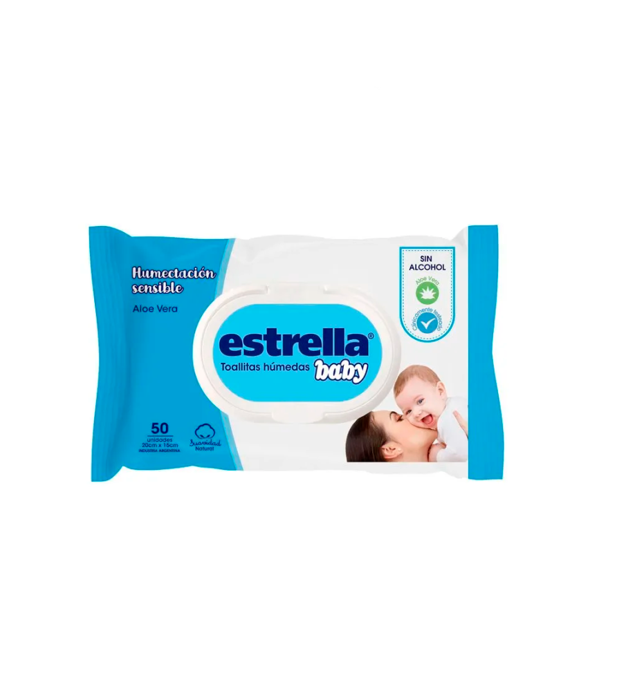 Toallitas Húmedas Estrella Humectación Sensible Flow Pack 50 u