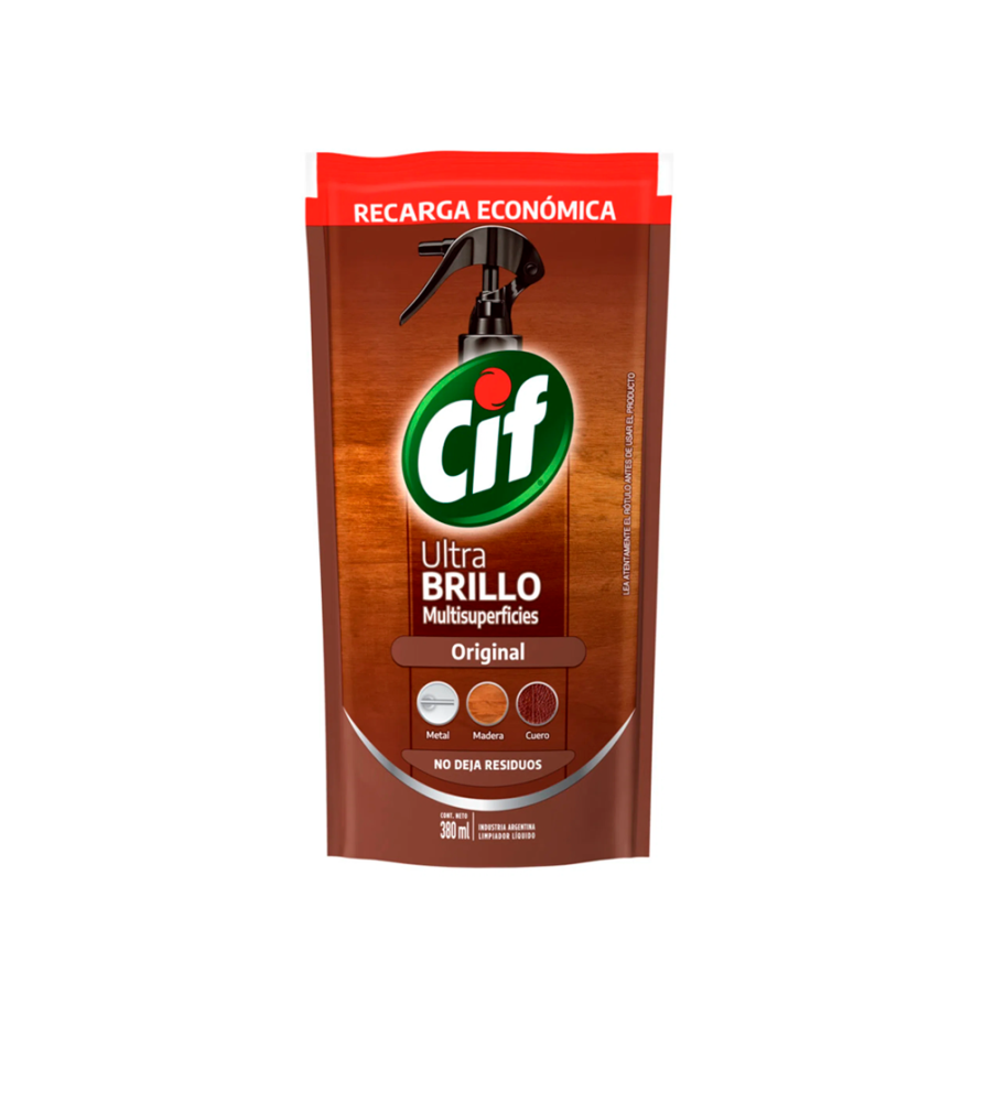 Lustramuebles Cif Ultra Brillo Doypack 380 ml 