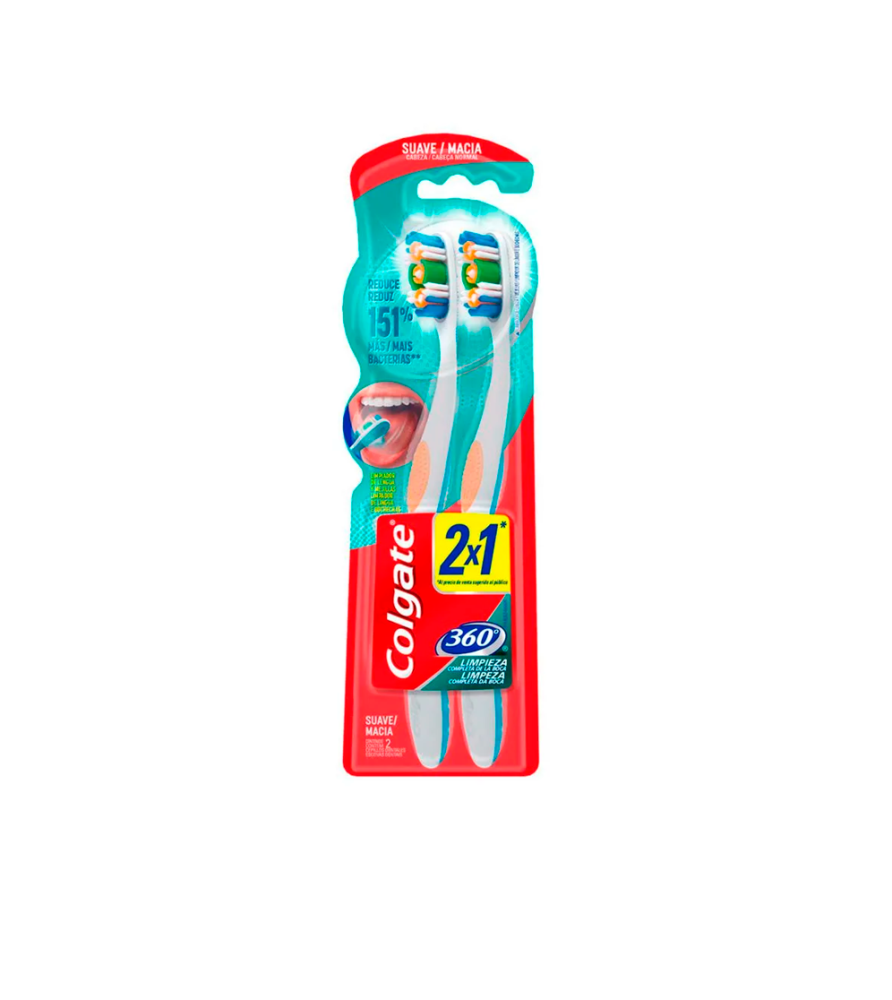 Cepillo Dental Colgate 360 Suave x 2 u