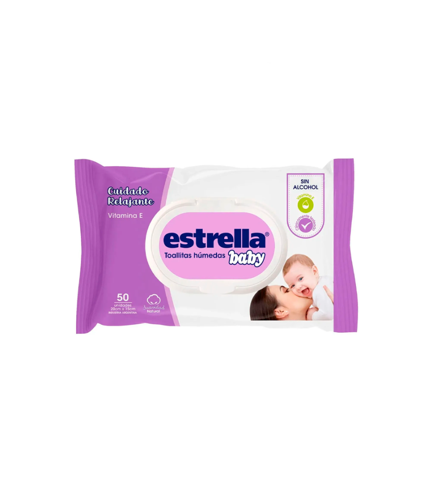 Toallitas Húmedas Estrella Cuidado Relajante Flow Pack 50 u