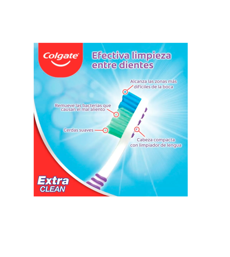 Cepillo Dental Colgate Extra Clean Mediano x 2 u