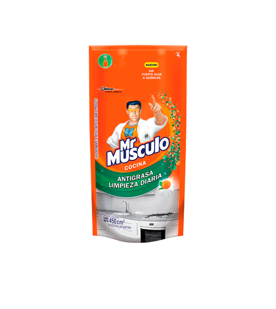 Limpiador Cocina Mr Musculo Antigrasa Doypack 450 ml