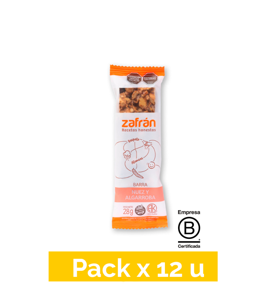 Caja Barra de Cereal Zafrán Nuez y Algarroba 12 u