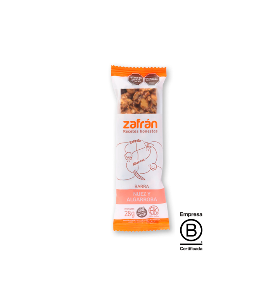 Barra de Cereal Zafrán Nuez y Algarroba 28 gr