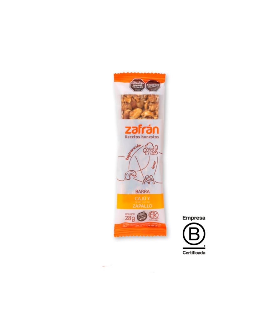 Barra de Cereal Zafrán Cajú y Semillas de Zapallo 28 gr